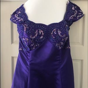 Purple full length gown with beading